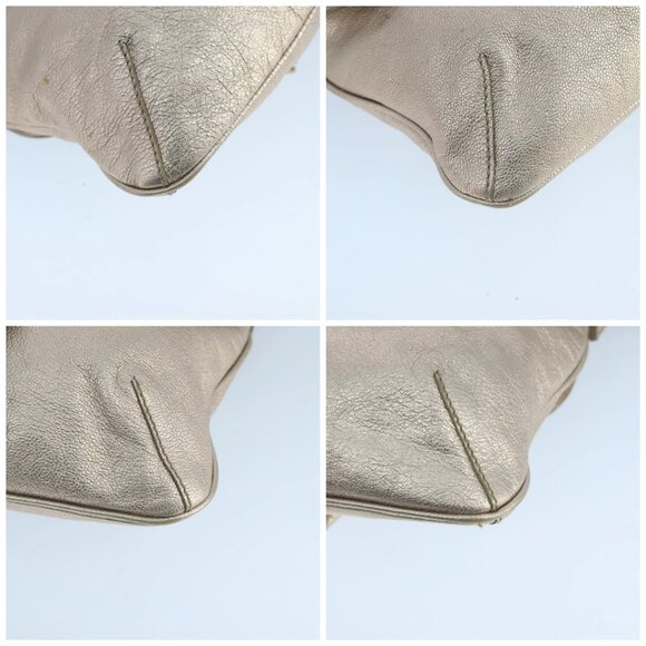 Salvatore Ferragamo Vala Shoulder Bag Leather Champagne Gold Auth 104964 - Picture 14 of 16